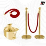 Velvet Rope Queue Manager Post 1.5mtr Rope (set of 2 Pillar and 1 rope)