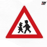 School Zone Warning Sign Board